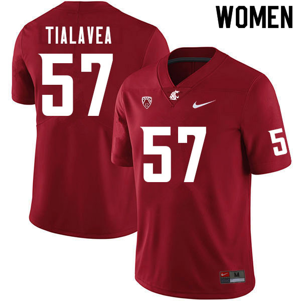 Women #57 Rodrick Tialavea Washington Cougars College Football Jerseys Sale-Crimson - Click Image to Close